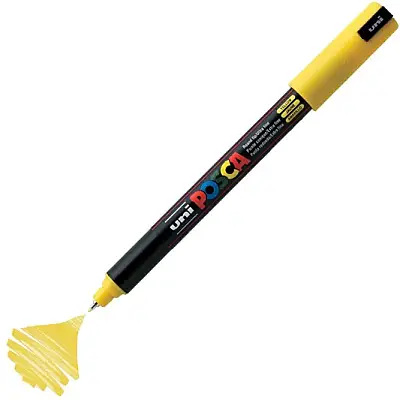 Uniball Posca 1M Markör 0.7 mm Sarı - Uniball (1)