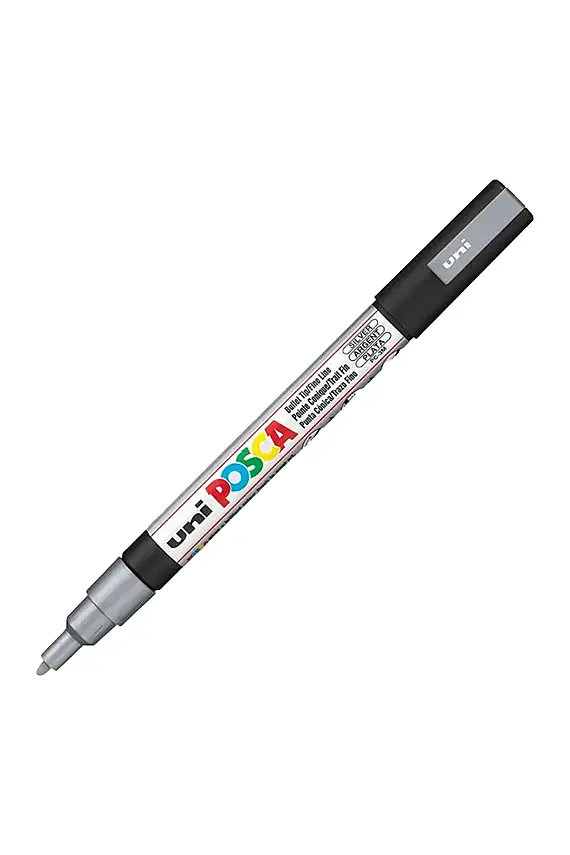 Uniball Posca 3M Markör 1.3 mm Gümüş - 1