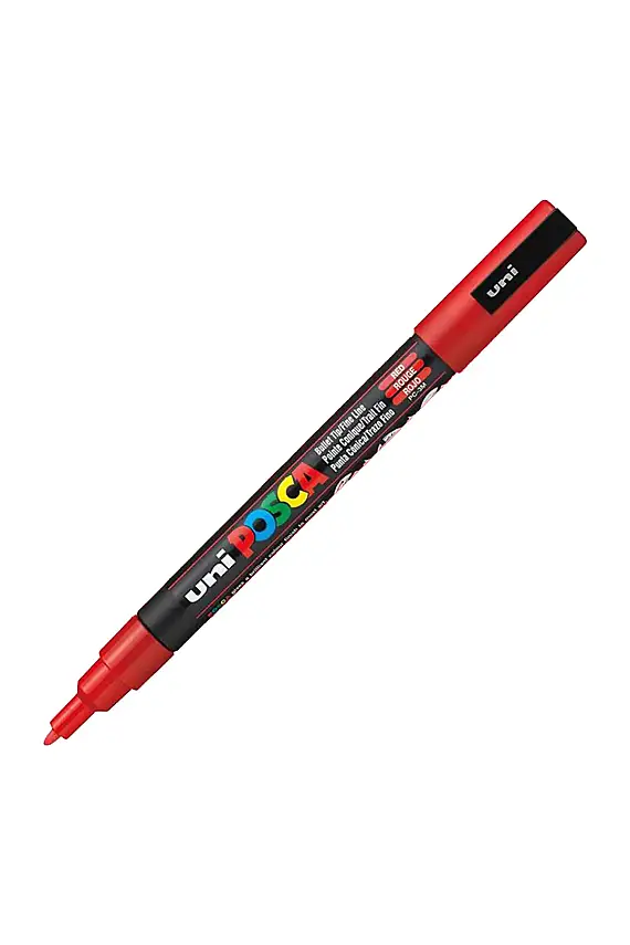 Uniball Posca 3M Markör 1.3 mm Kırmızı - 1