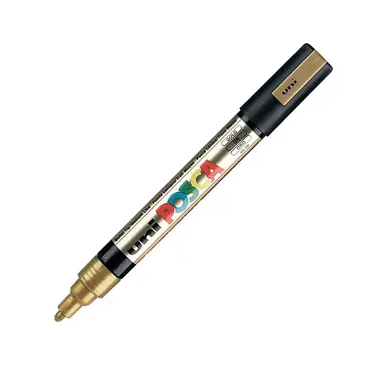 Uniball Posca 5M Markör 2.5 mm Altın - 1