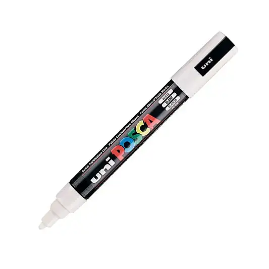 Uniball Posca 5M Markör 2.5 mm Beyaz - 1