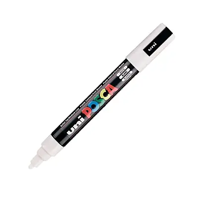 Uniball Posca 5M Markör 2.5 mm Beyaz - Uniball (1)