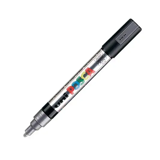 Uniball Posca 5M Markör 2.5 mm Gümüş - 1