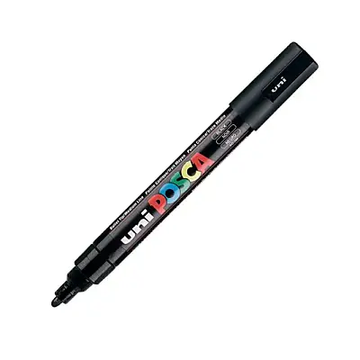 Uniball Posca 5M Markör 2.5 mm Siyah - 1