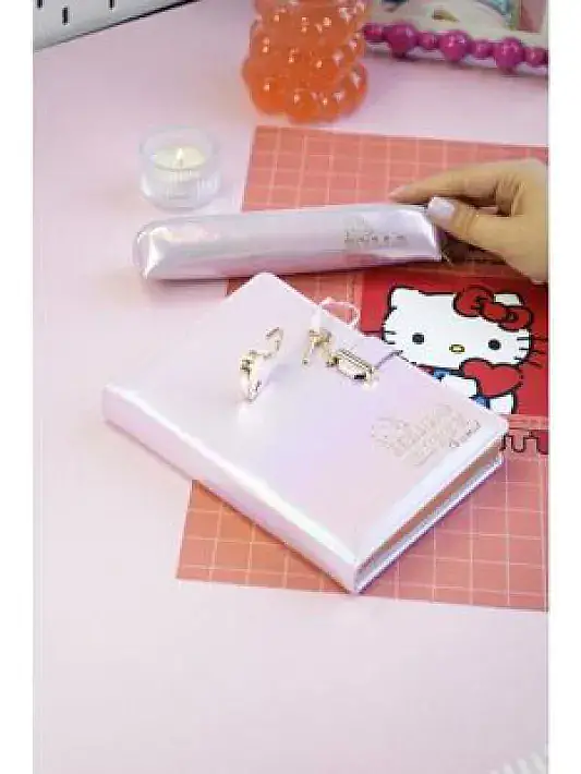 Victorias Journals Hush Hush Hello Kitty Kalemlik + Kalp Kilitli Çizgili 160 Yp 13x18 Cm Kutulu - 7
