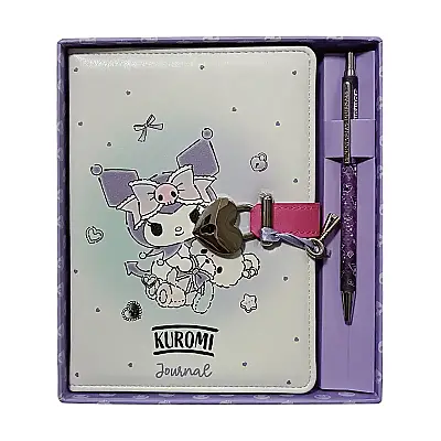 Victorias Journals Hush Hush Kuromi Deri Kalemlik Kalp Kilitli Çizgili 160 Yp 13x18 Cm Kutulu - Victorias Journals (1)