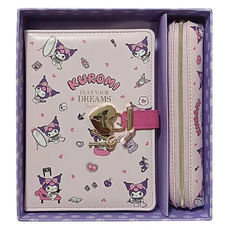 Victorias Journals Hush Hush Kuromi Deri Kalemlik Kalp Kilitli Çizgili 160 Yp 13x18 Cm Kutulu - 2