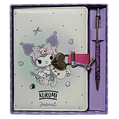 Victorias Journals Hush Hush Kuromi Tükenmez Kalem Kalp Kilitli Çizgili 160 Yp 13x18 Cm Kutulu - Victorias Journals (1)