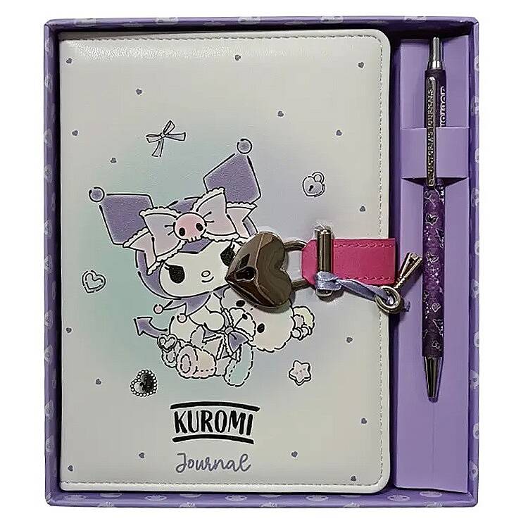 Victorias Journals Hush Hush Kuromi Tükenmez Kalem Kalp Kilitli Çizgili 160 Yp 13x18 Cm Kutulu - 2