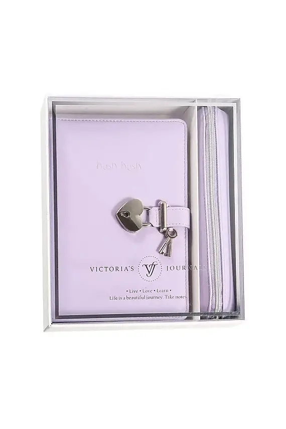 Victorias Journals Hush Hush Lila Kalp Kilitli Özel 160 Yp 13x18 Cm + Kalemlik - 1