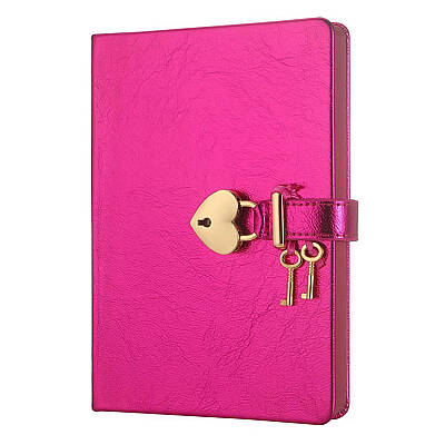 Victorias Journals Hush Hush Metalik Koyu Platinium Kalp Kilitli Çizgili 160 Yp 13x18 Cm Kutulu - Victorias Journals