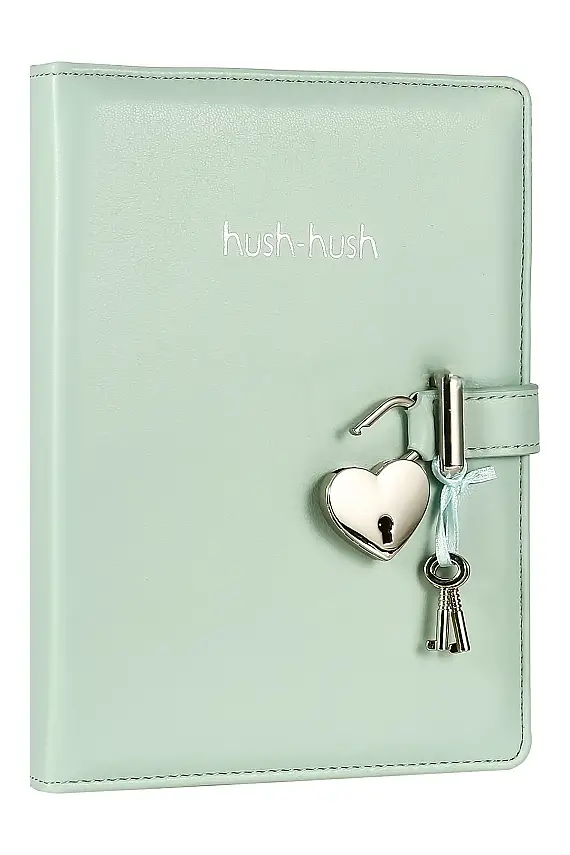 Victorias Journals Hush Hush Pastel Mor Kalp Kilitli Çizgili 160 Yp 13x18 Cm - 2