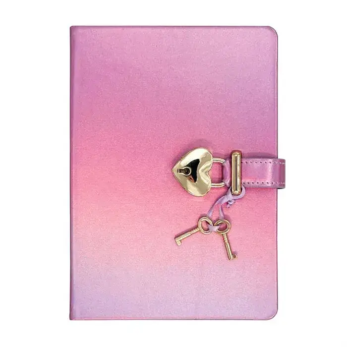 Victoria's Journals Hush Hush Pastel Mor Kalp Kilitli Çizgili 160 Yp 13x18 - 2