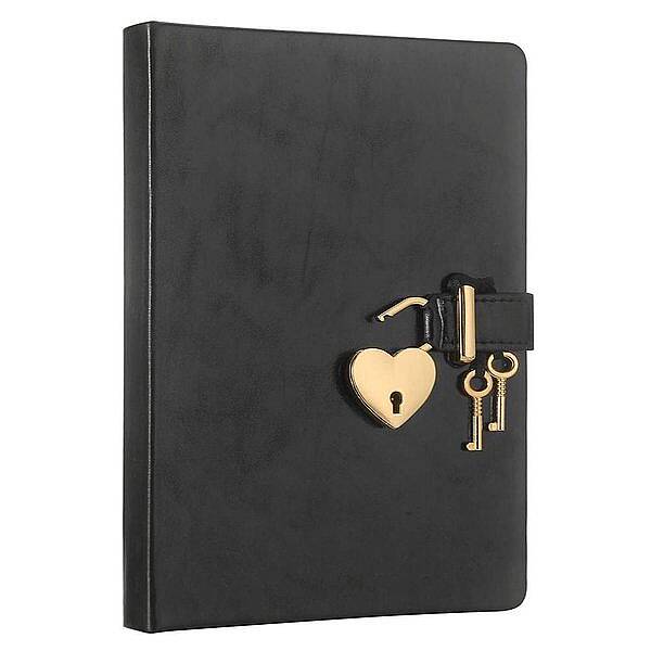Victorias Journals Hush Hush Siyah Kalp Kilitli Özel 160 Yp 13x18 Cm - 1