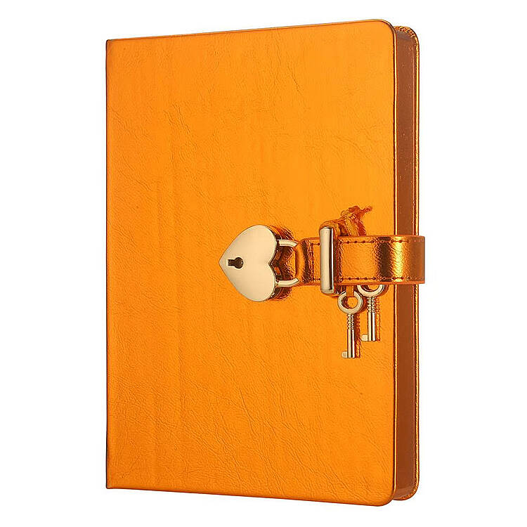 Victorias Journals Hush Hush Turuncu Kalp Kilitli Özel 160 Yp 13x18 Cm - 1