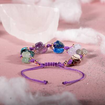 Yay Burcu Bileklik Ametist, Jasper, Kalsedon, Labradorit, Lapis Lazuli, Mavi Apatit, Yeşil Aventurin - 3