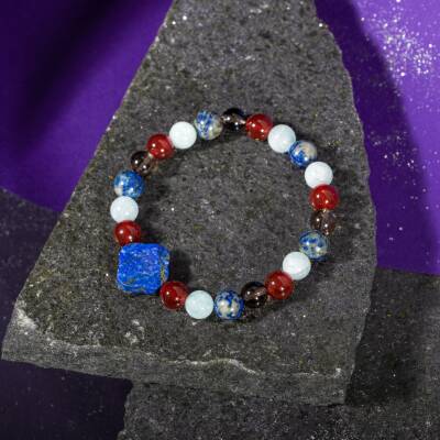 Yay Burcu Bileklik Ametist, Kalsit, Labradorit, Lapis Lazuli - Osmanlı Doğaltaş