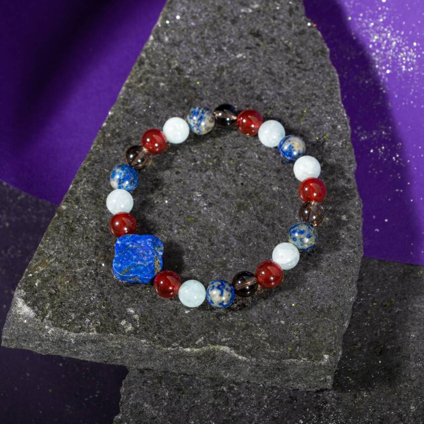 Yay Burcu Bileklik Ametist, Kalsit, Labradorit, Lapis Lazuli - 1