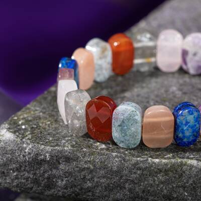 Yay Burcu Bileklik Ay Taşı, Bronzit, Güneş Taşı, Jasper, Lapis Lazuli, Selenit - 4