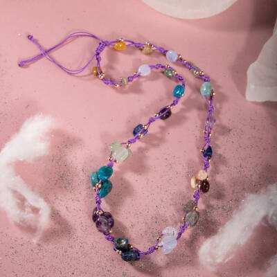 Yay Burcu Kolye Ametist, Jasper, Kalsedon, Labradorit, Lapis Lazuli, Mavi Apatit, Yeşil Aventurin - Osmanlı Doğaltaş