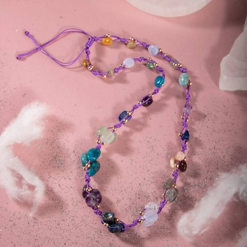 Yay Burcu Kolye Ametist, Jasper, Kalsedon, Labradorit, Lapis Lazuli, Mavi Apatit, Yeşil Aventurin - 1