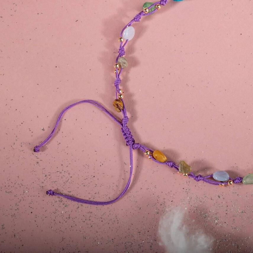 Yay Burcu Kolye Ametist, Jasper, Kalsedon, Labradorit, Lapis Lazuli, Mavi Apatit, Yeşil Aventurin - 3