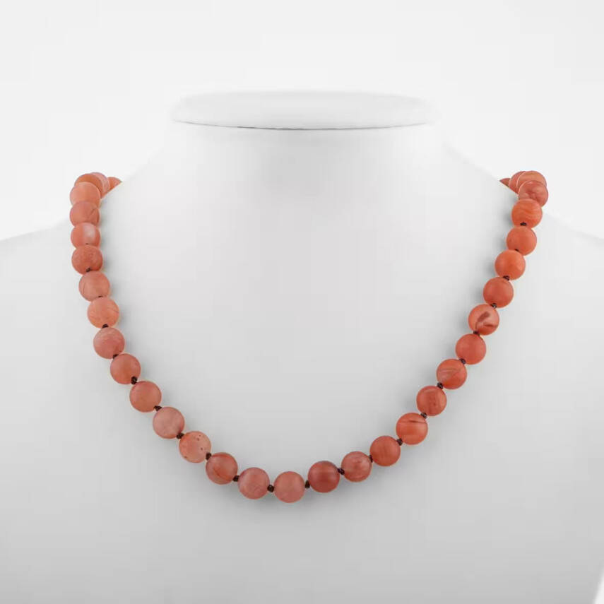 Yemen Akiği 6 mm Düğümlü Doğal Taş Kolye - 2