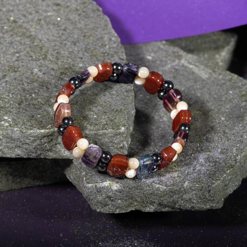 Yengeç Burcu Bileklik Anyolit, Golden Obsidyen, Kaplan Gözü, Yeşil Aventurin - 4