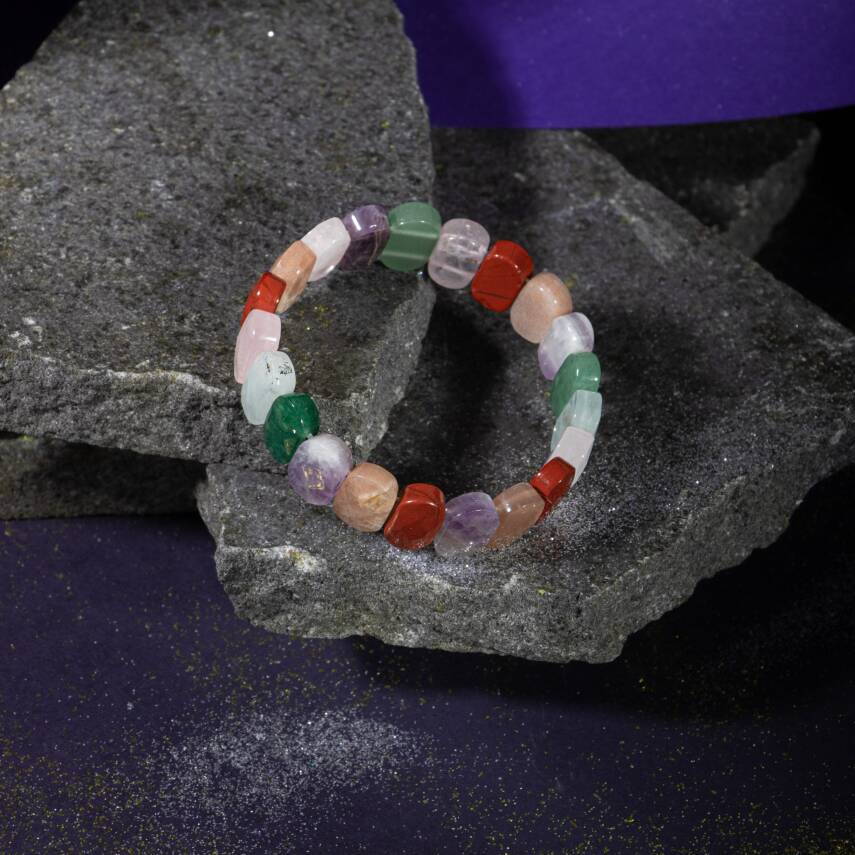 Yengeç Burcu Bileklik Golden Obsidyen, Havlit, Kaplan Gözü, Labradorit, Yeşil Aventurin, Yeşim - 5