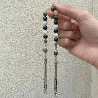 Yengeç Burcu Tesbih Ametist, Anyolit, Aragonit, Kan Taşı, Sedef - Osmanlı Doğaltaş