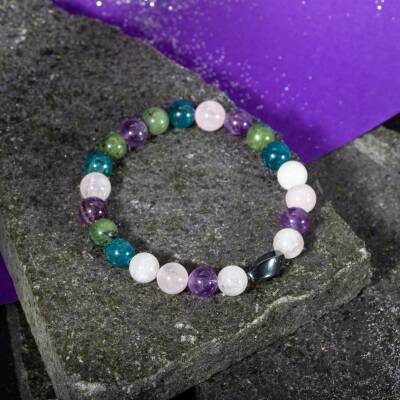 Yeşil Akik - Ay Taşı 4mm Doğal Taş Bileklik Gümüş Kapama - 2