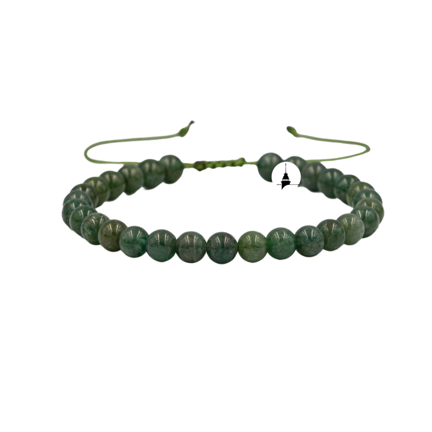 Yeşil Apatit 6mm Merdiven Kapama Doğal Taş Bileklik - 1