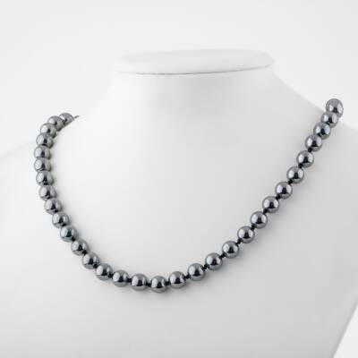 Yeşil Apatit 8 mm Düğümlü Doğal Taş Kolye - Osmanlı Doğaltaş