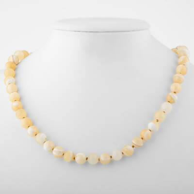 Yeşil Aventurin 8 mm Düğümlü Doğal Taş Kolye - Osmanlı Doğaltaş