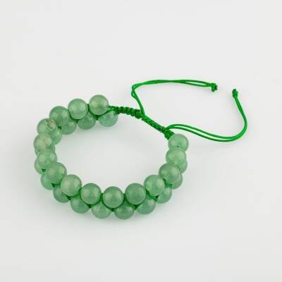 Yeşil Aventurin 8mm Çift Sıra Makrome Doğal Taş Bileklik - Osmanlı Doğaltaş
