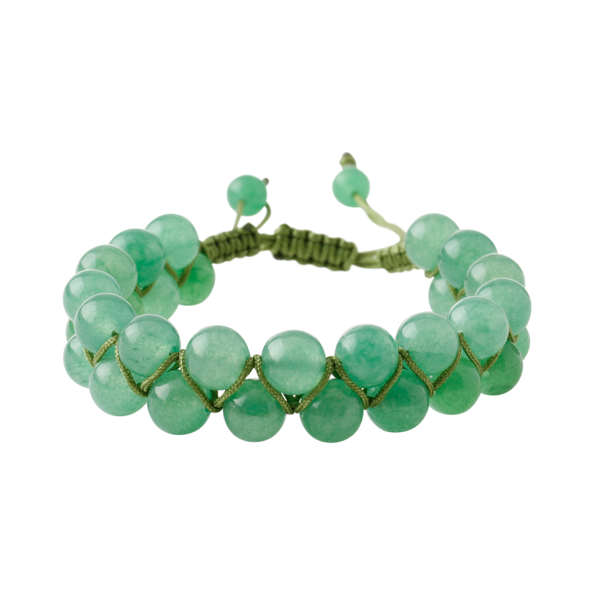 Yeşil Aventurin 8mm Çift Sıra Makrome Doğal Taş Bileklik - 3