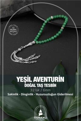 Yeşil Aventurin Doğal Taş Tesbih 33lük - 6mm - 2