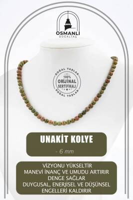 Yeşil Florit 6 mm Dizi Doğal Taş Kolye - 2