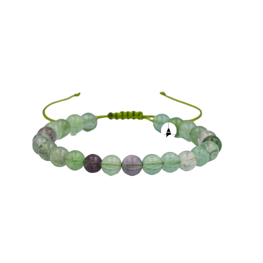 Yeşil Florit 6mm Merdiven Kapama Doğal Taş Bileklik - 1
