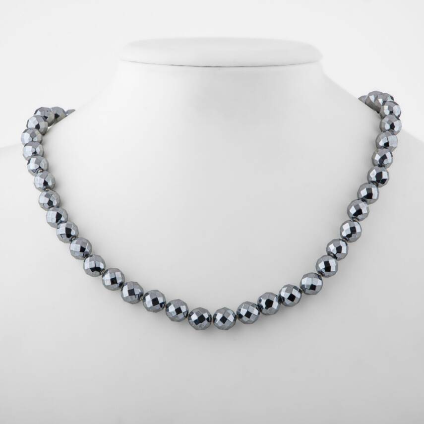 Yeşil Florit 8 mm Düğümlü Doğal Taş Kolye - 2