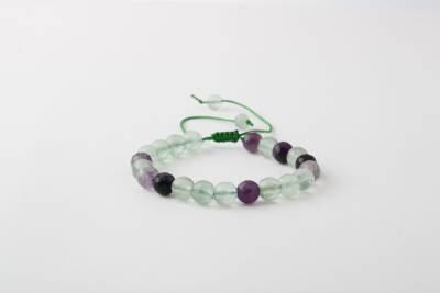 Yeşil Florit 8mm Merdiven Kapama Doğal Taş Bileklik - 2