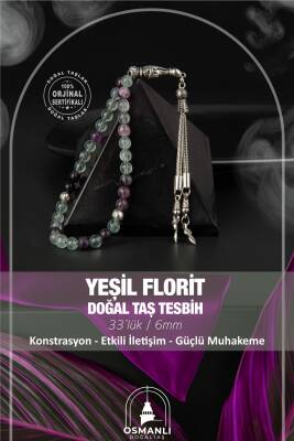 Yeşil Florit Doğal Taş Tesbih 33lük - 6mm - 2