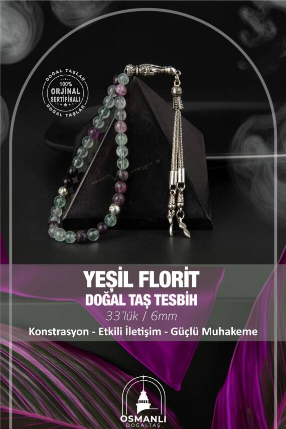 Yeşil Florit Doğal Taş Tesbih 33lük - 6mm - 2