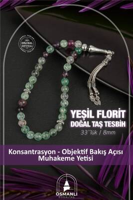 Yeşil Florit Doğal Taş Tesbih 33lük - 8mm - 2