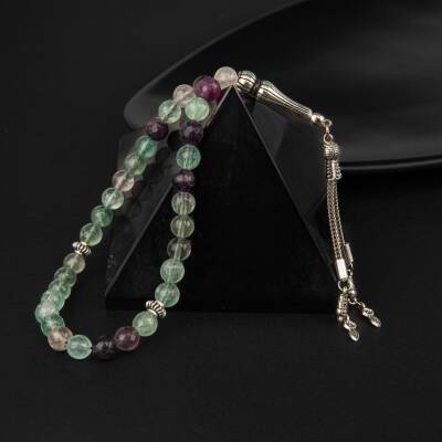 Yeşil Florit Doğal Taş Tesbih 33lük - 8mm - Osmanlı Doğaltaş