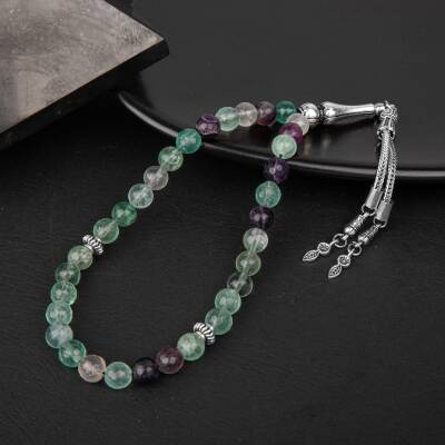 Yeşil Florit Doğal Taş Tesbih 33lük - 8mm - 2