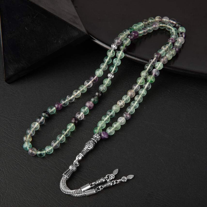 Yeşil Florit Doğal Taş Tesbih 99luk - 6mm - 1