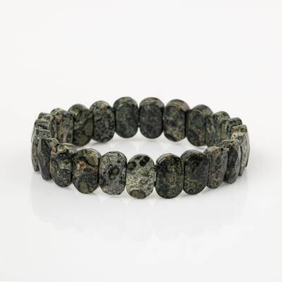 Yeşil Jasper Doğal Taş Geniş Kesim Bileklik - 4