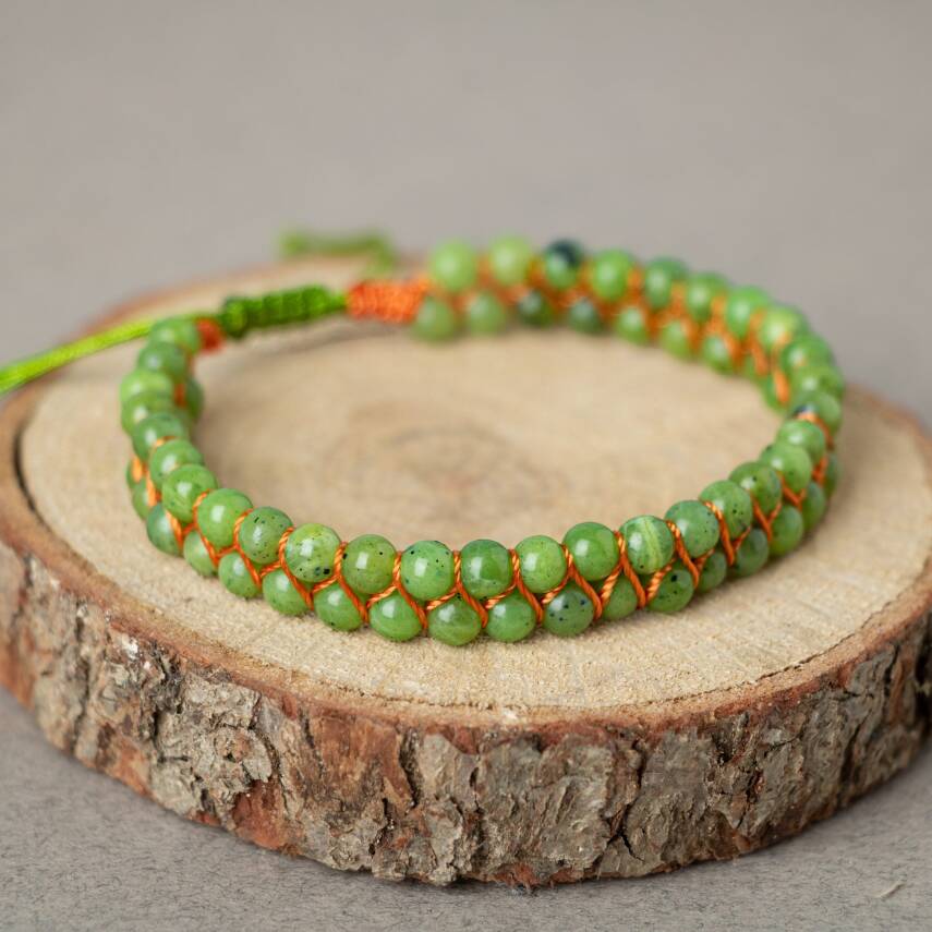 Yeşim 4mm Çift Sıra Doğal Taş Bileklik - 1