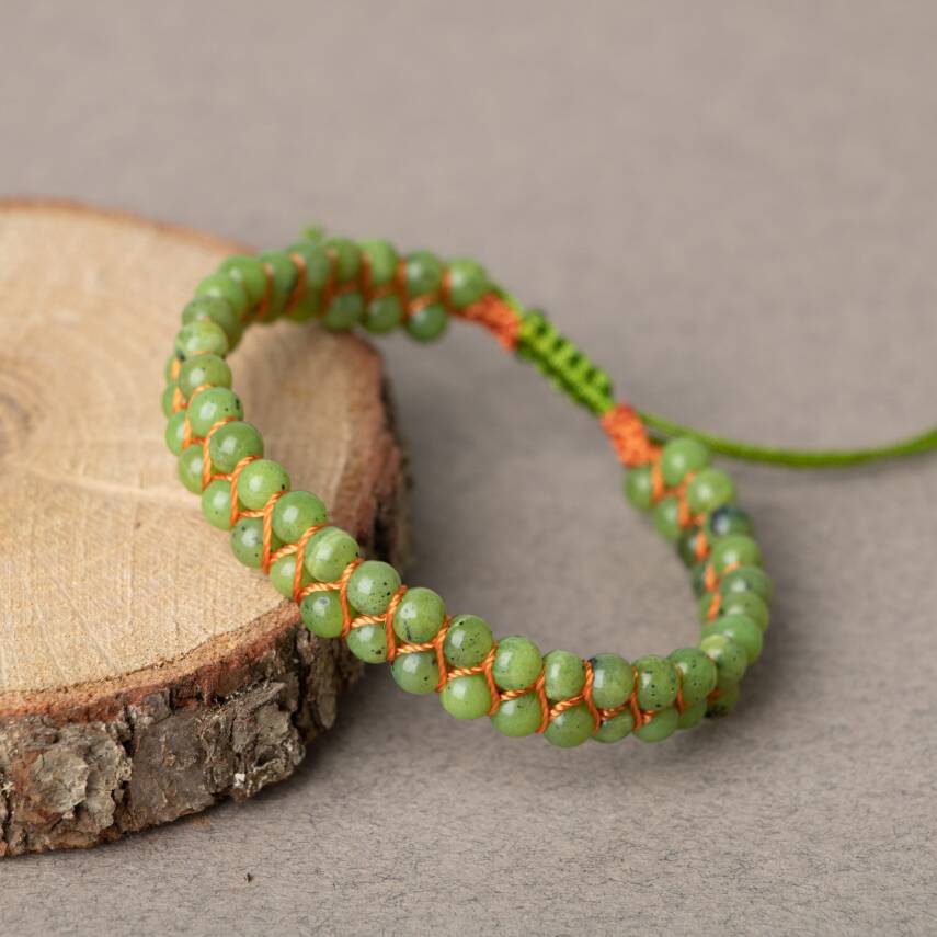 Yeşim 4mm Çift Sıra Doğal Taş Bileklik - 2